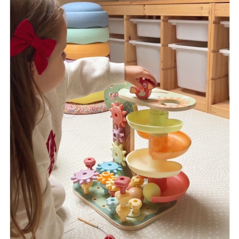 Montessori 4 - in - 1 Wooden Activity Tree - Kindeco