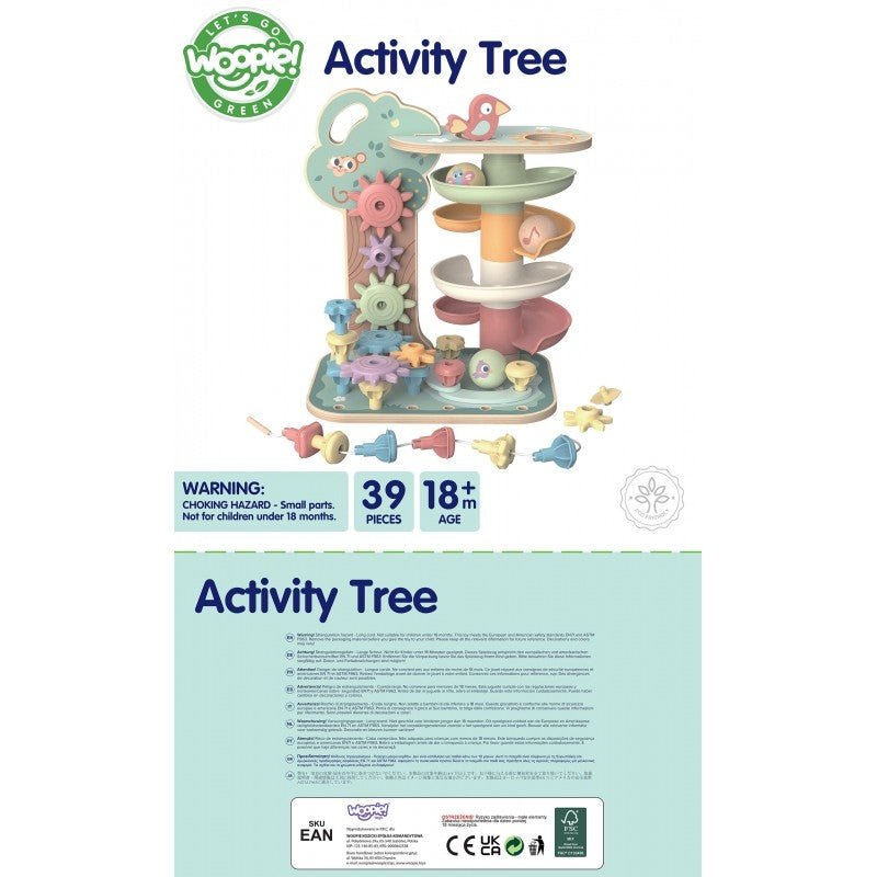 Montessori 4 - in - 1 Wooden Activity Tree - Kindeco