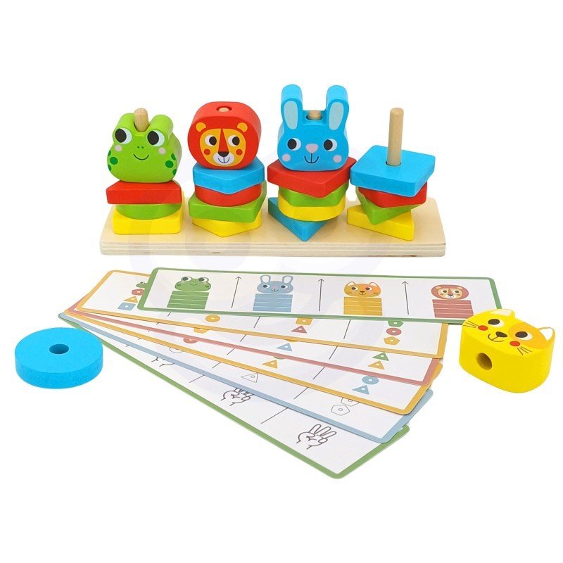 Montessori Puzzle Pyramid with Animals - Kindeco
