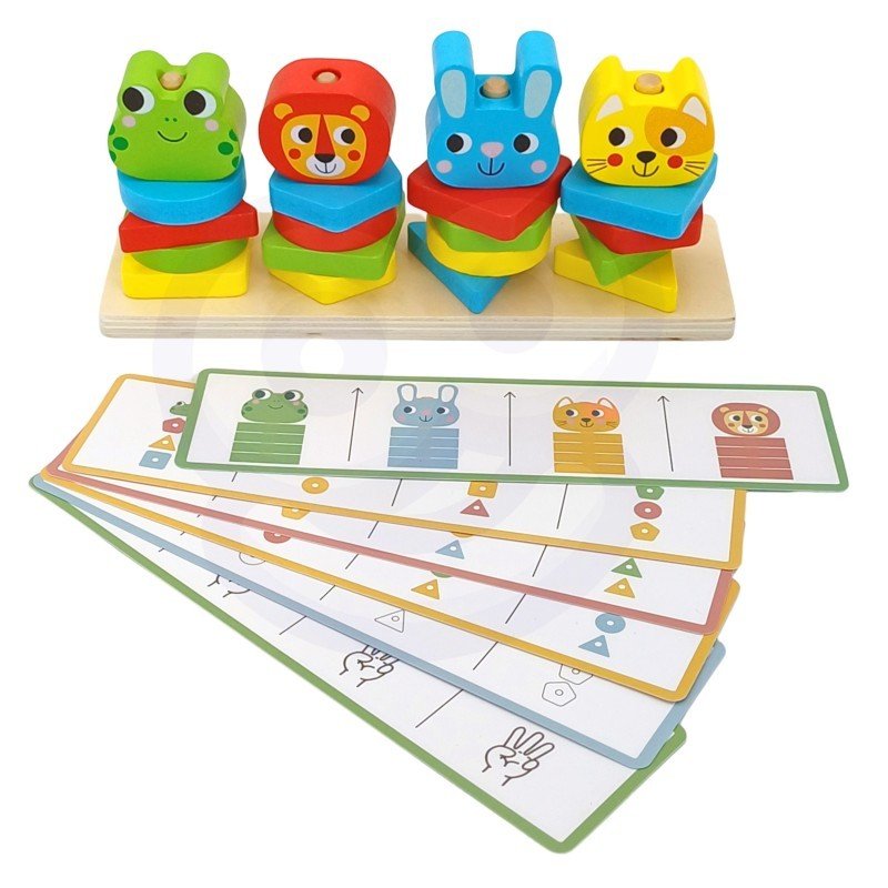 Montessori Puzzle Pyramid with Animals - Kindeco