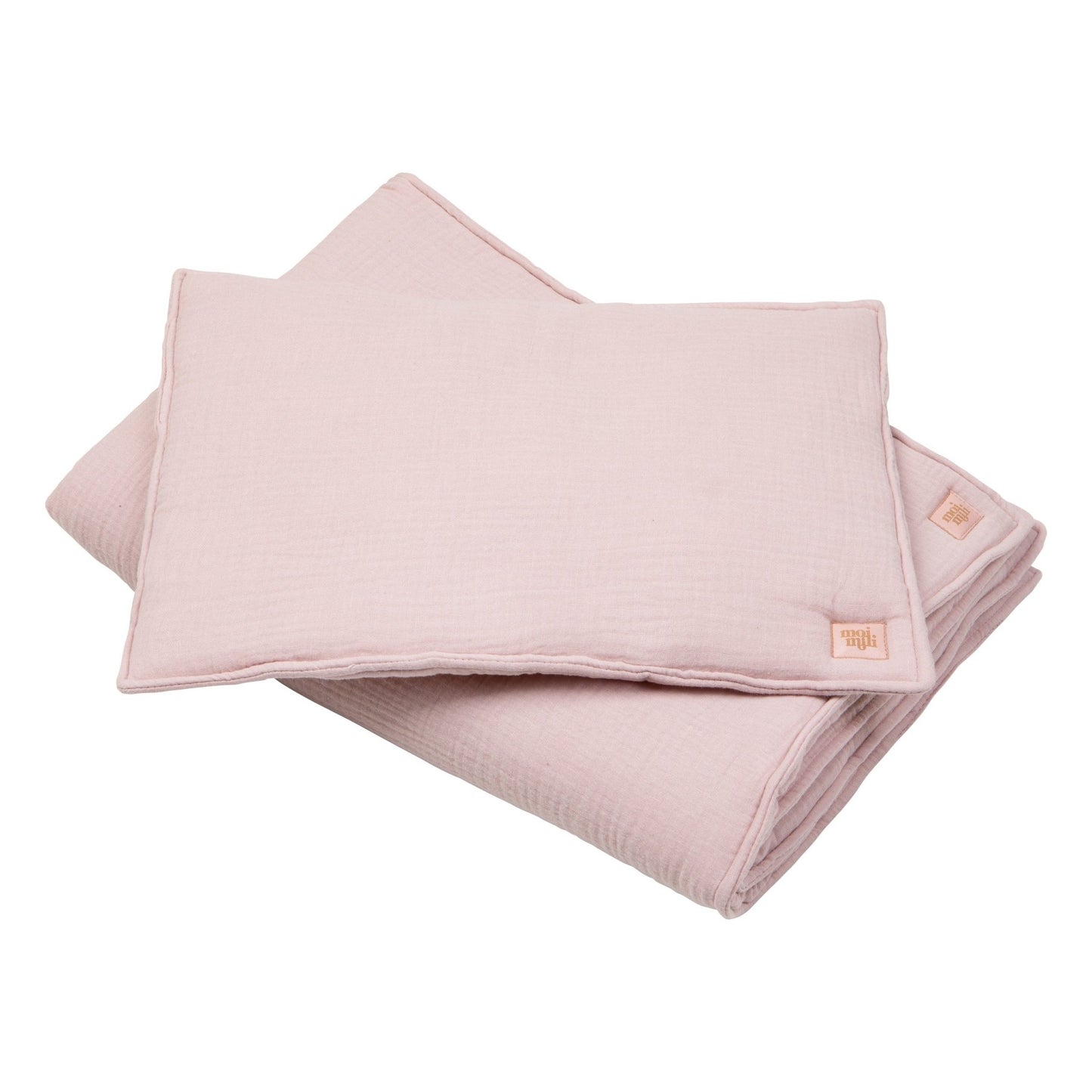 Muslin Baby Blanket + Pillow Set - Baby Pink - Kindeco
