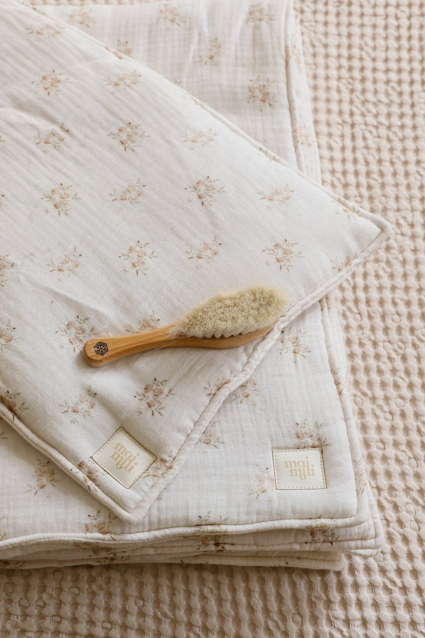 Muslin Baby Blanket + Pillow Set - Boho Flowers - Kindeco