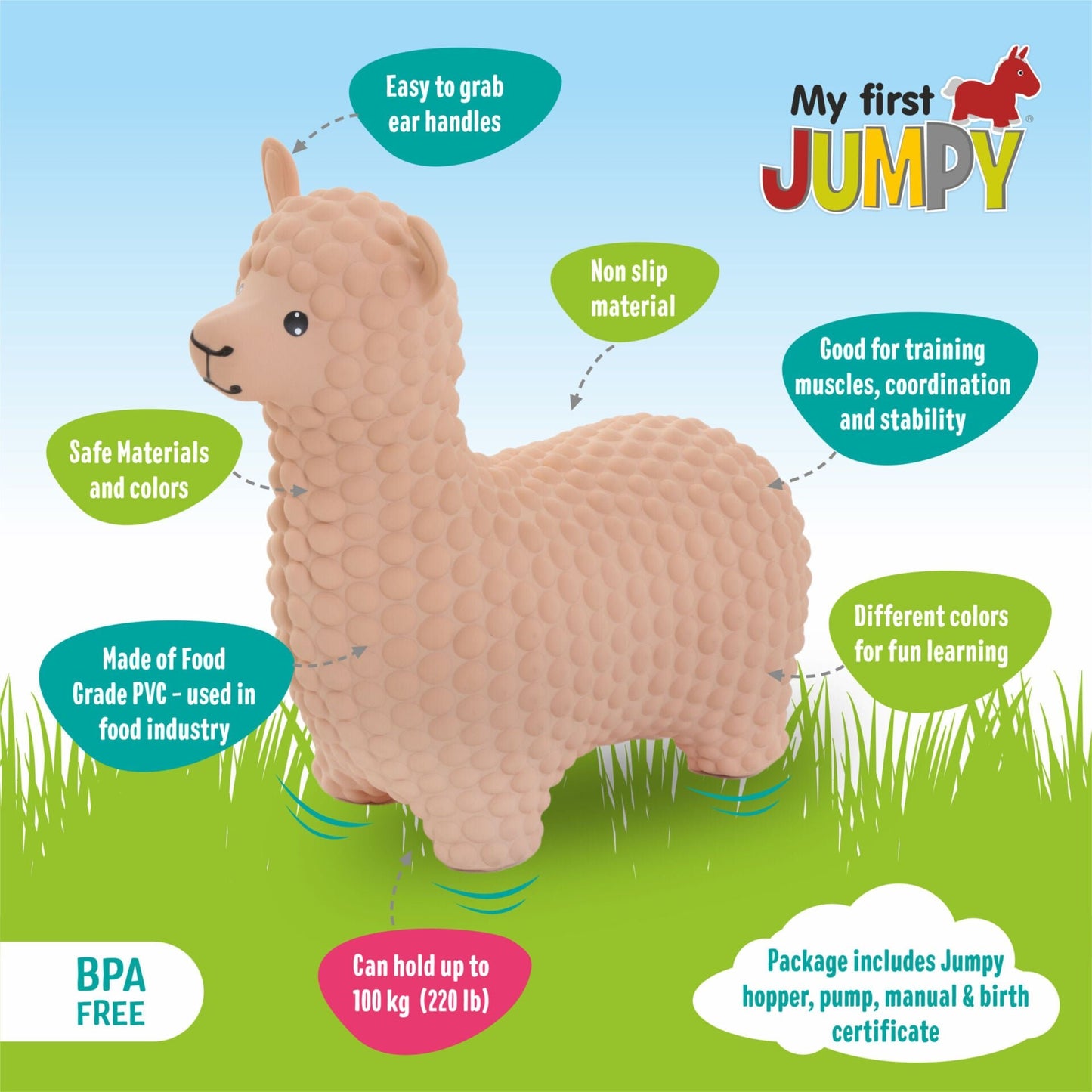 My First JUMPY – Beige Alpaca Hopper - Kindeco