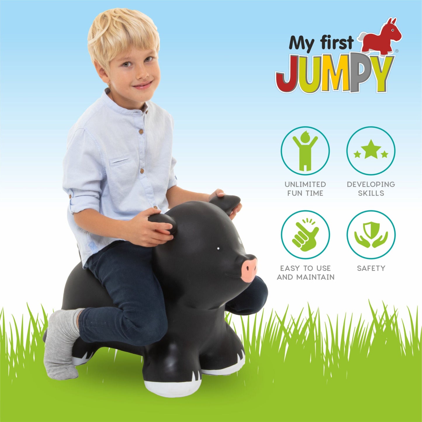 My First JUMPY – Black Piggy Hopper - Kindeco