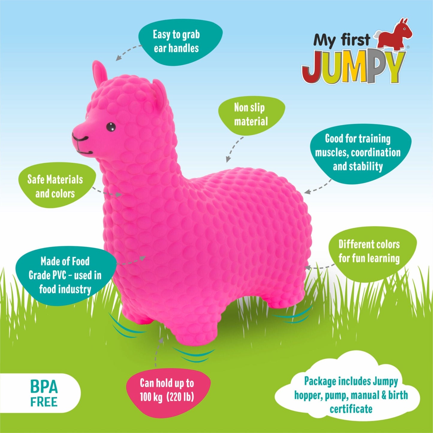 My First JUMPY – Pink Alpaca Hopper - Kindeco