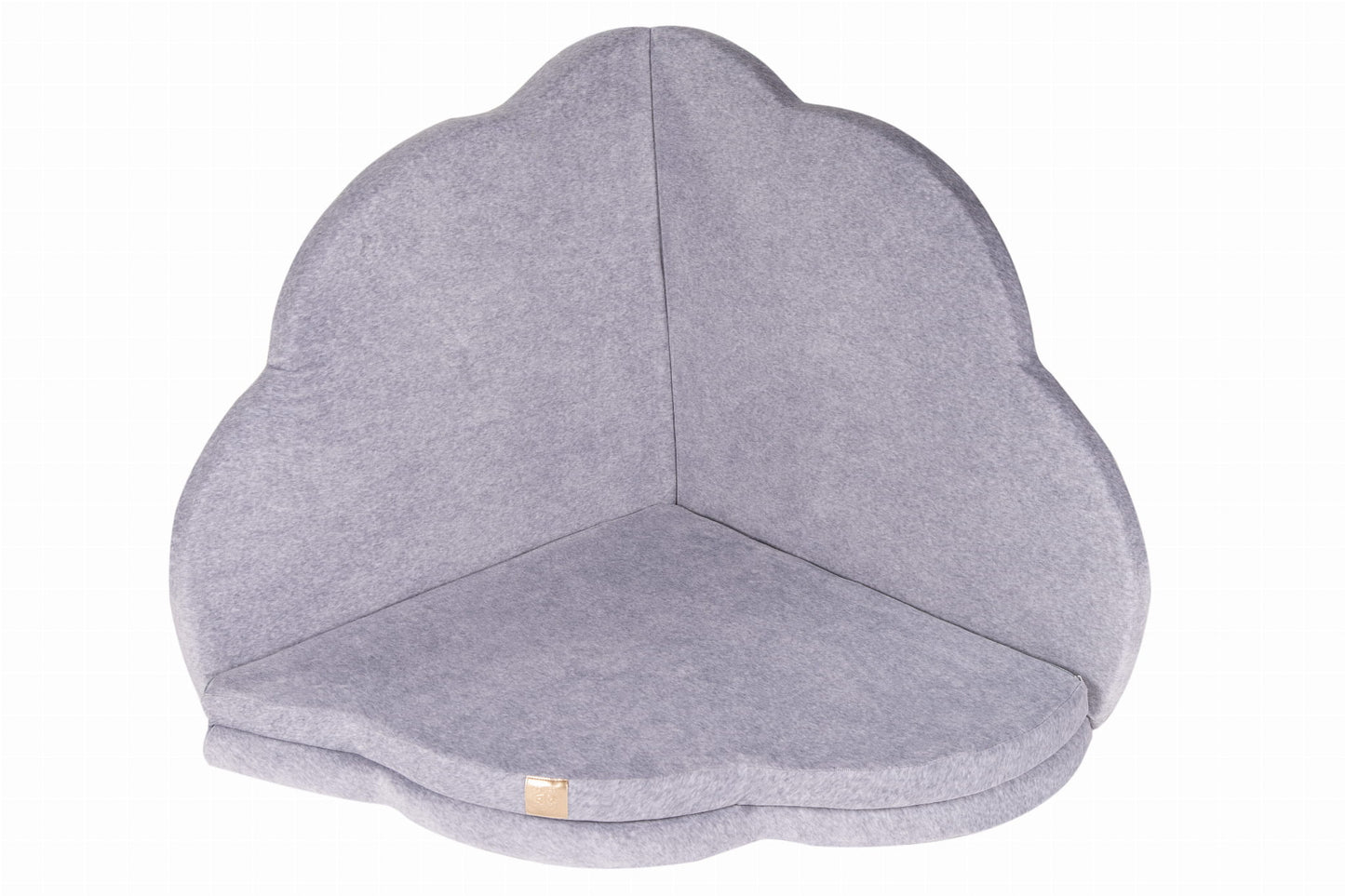 Play Mat for Kids - Cloud Shaped Light Grey Velvet - Kindeco