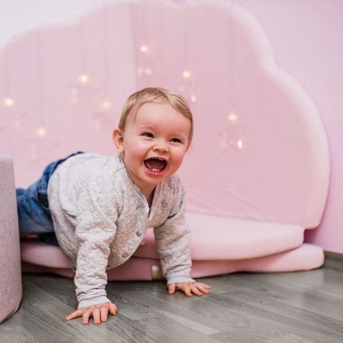 Play Mat for Kids - Cloud Shaped Pink Velvet - Kindeco