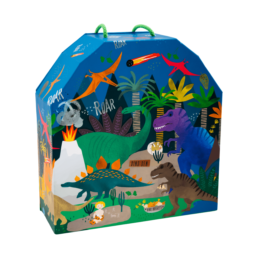 Playbox with Wooden Pieces - Dinosaur - Kindeco