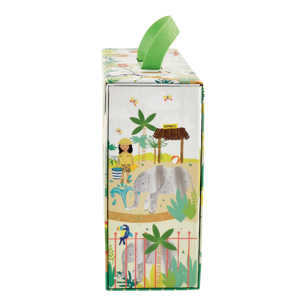 Playbox with Wooden Pieces - Jungle & Zoo - Kindeco