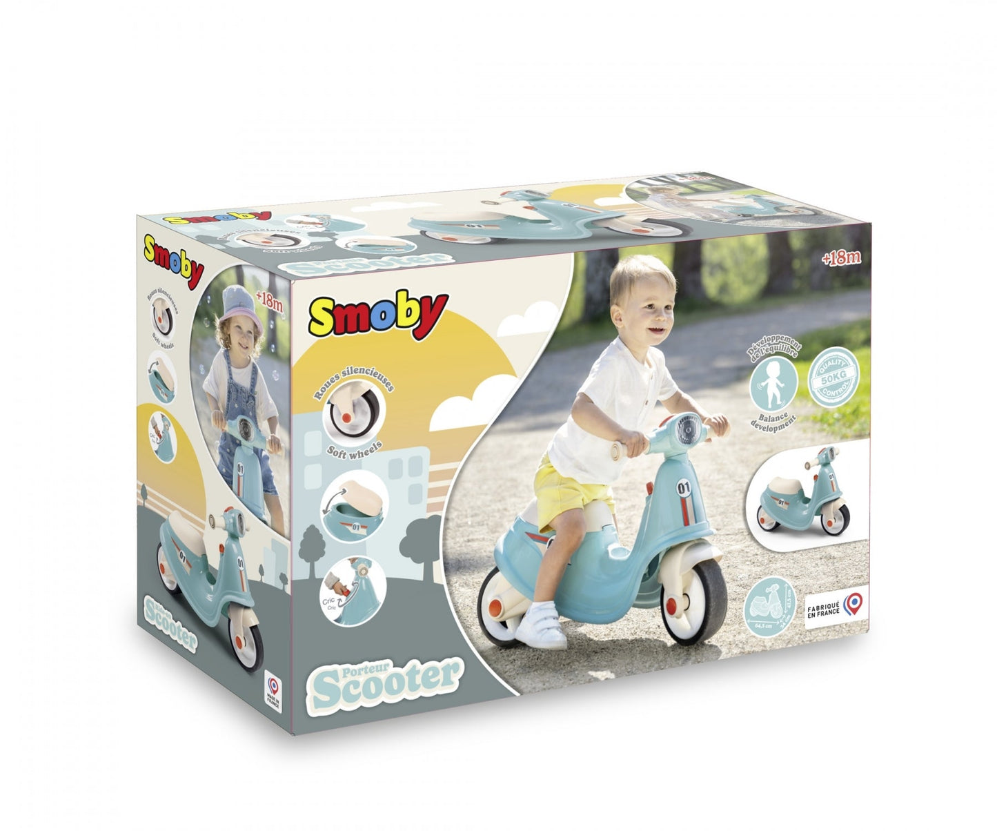 Retro Ride - on Scooter - Blue - Kindeco