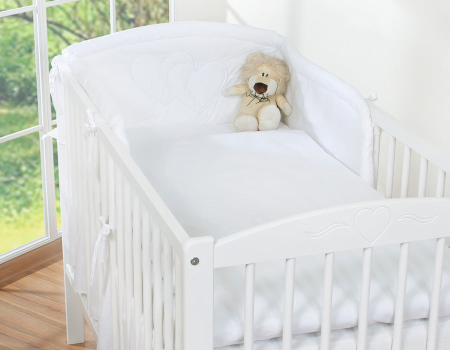 Baby Bedding Set 3-Piece – Hanging Hearts White