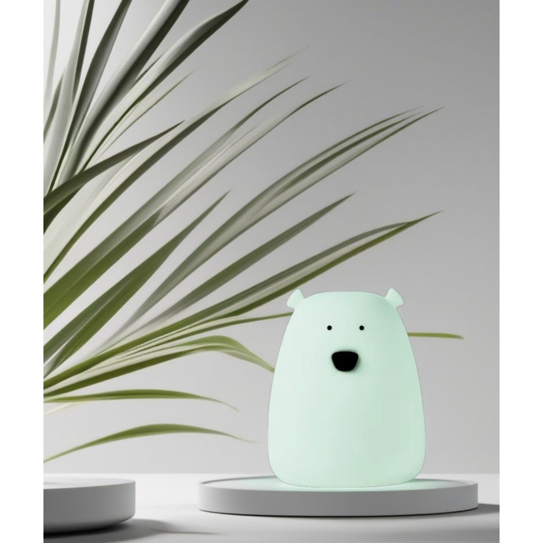 Set of 2 Mini Bear Lights - White and Arctic Green - Kindeco