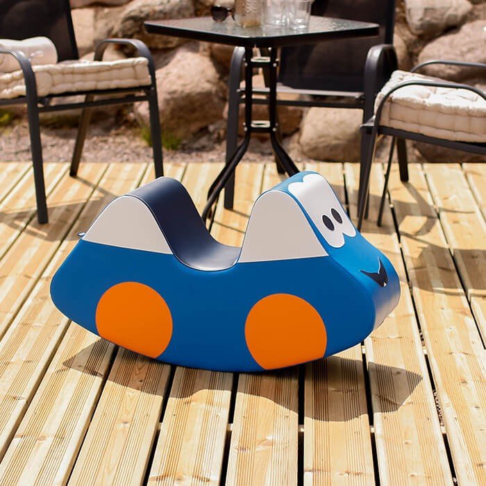 Soft Play Ride On Toy - Blue Car - Kindeco