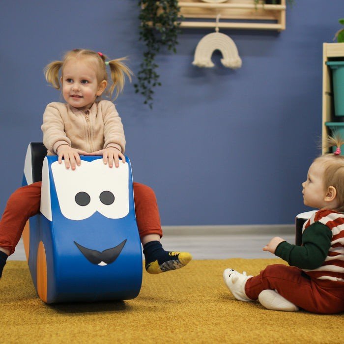 Soft Play Ride On Toy - Blue Car - Kindeco