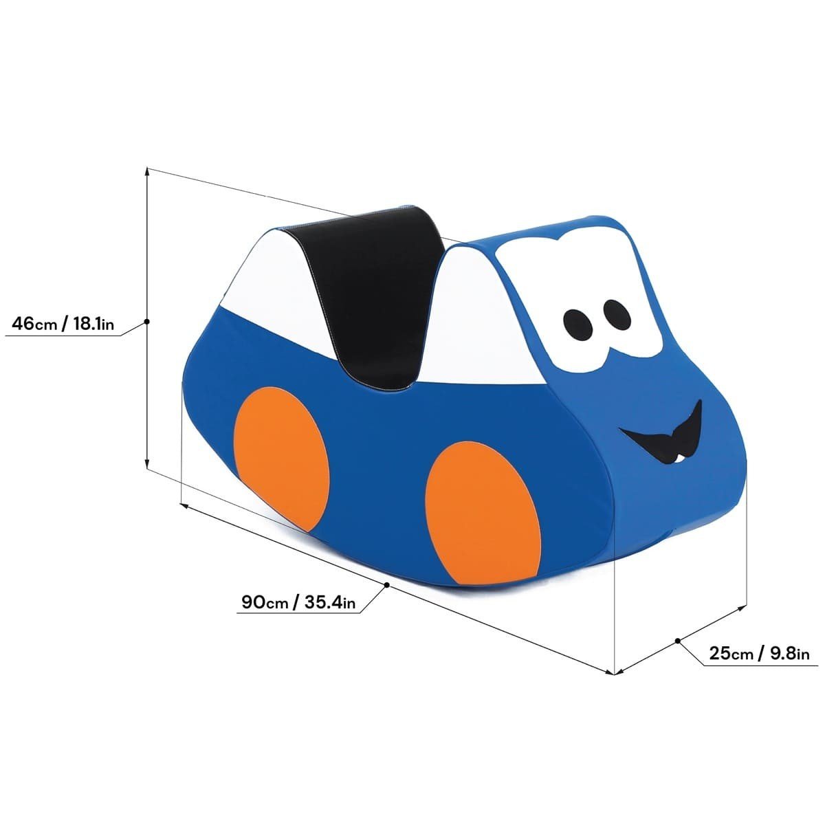 Soft Play Ride On Toy - Blue Car - Kindeco