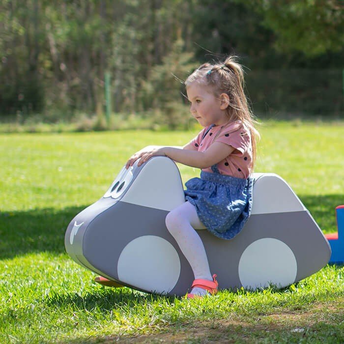 Soft Play Ride On Toy - Grey Car - Kindeco
