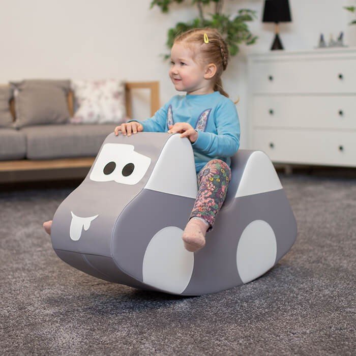 Soft Play Ride On Toy - Grey Car - Kindeco