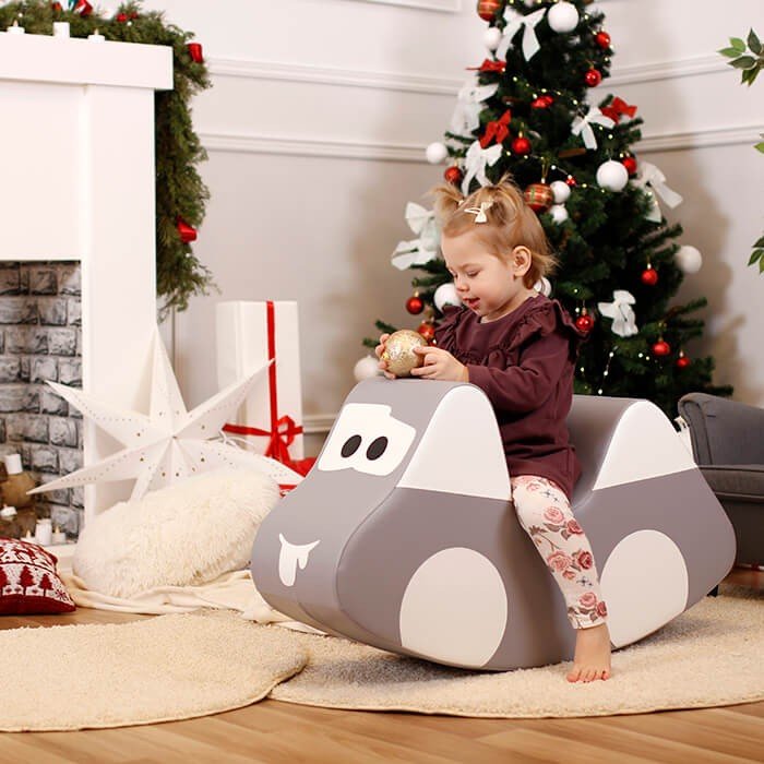 Soft Play Ride On Toy - Grey Car - Kindeco