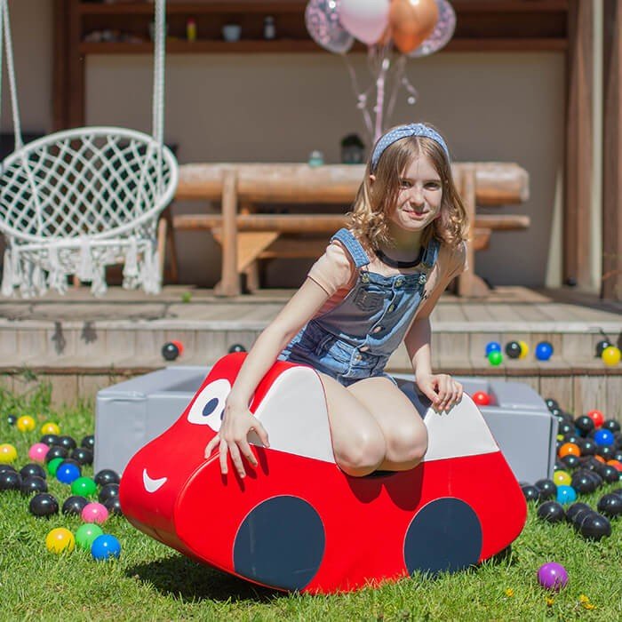 Soft Play Ride On Toy - Red Car - Kindeco