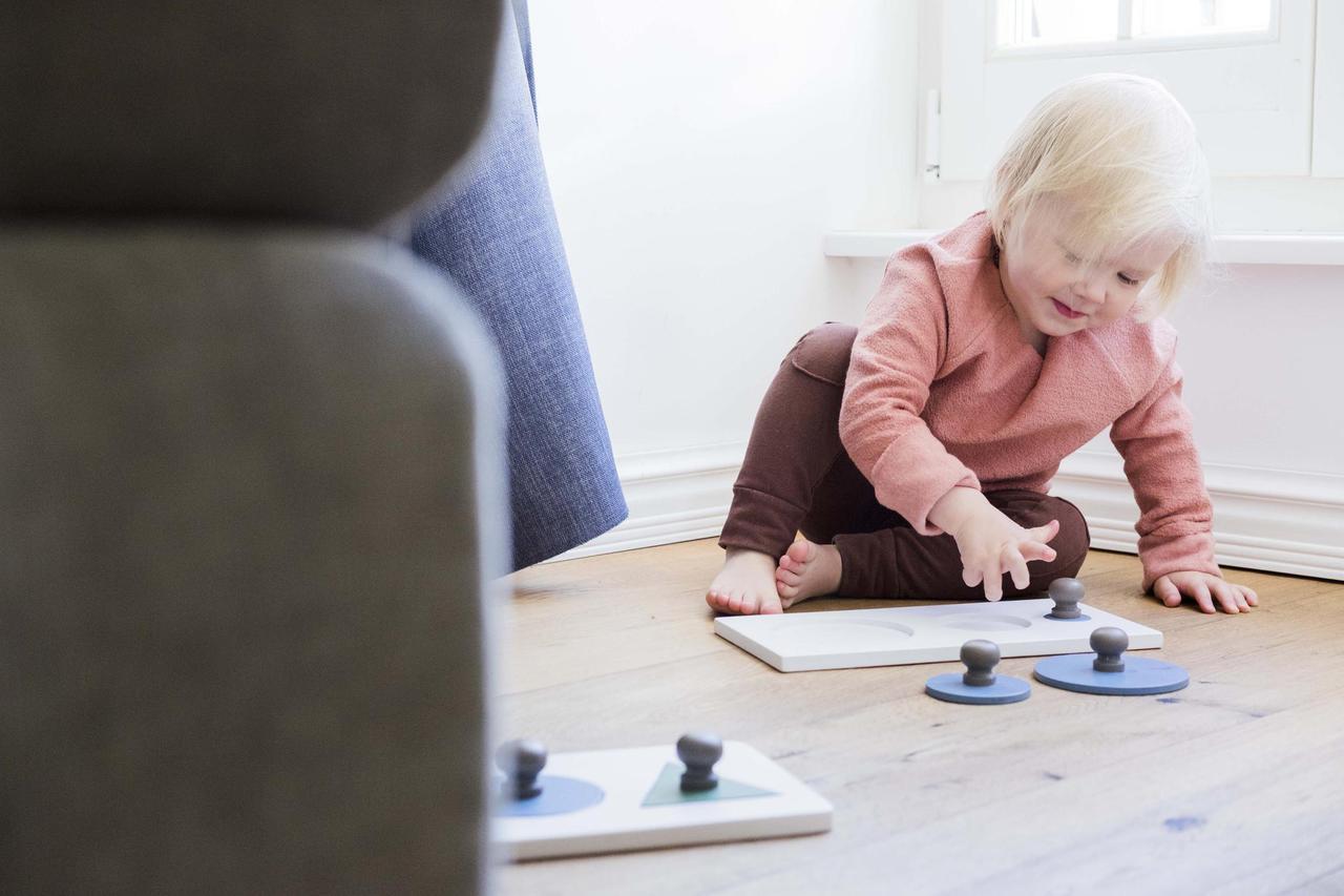 Solid Montessori Wood Shape Puzzle - Circles in Various Sizes - Kindeco