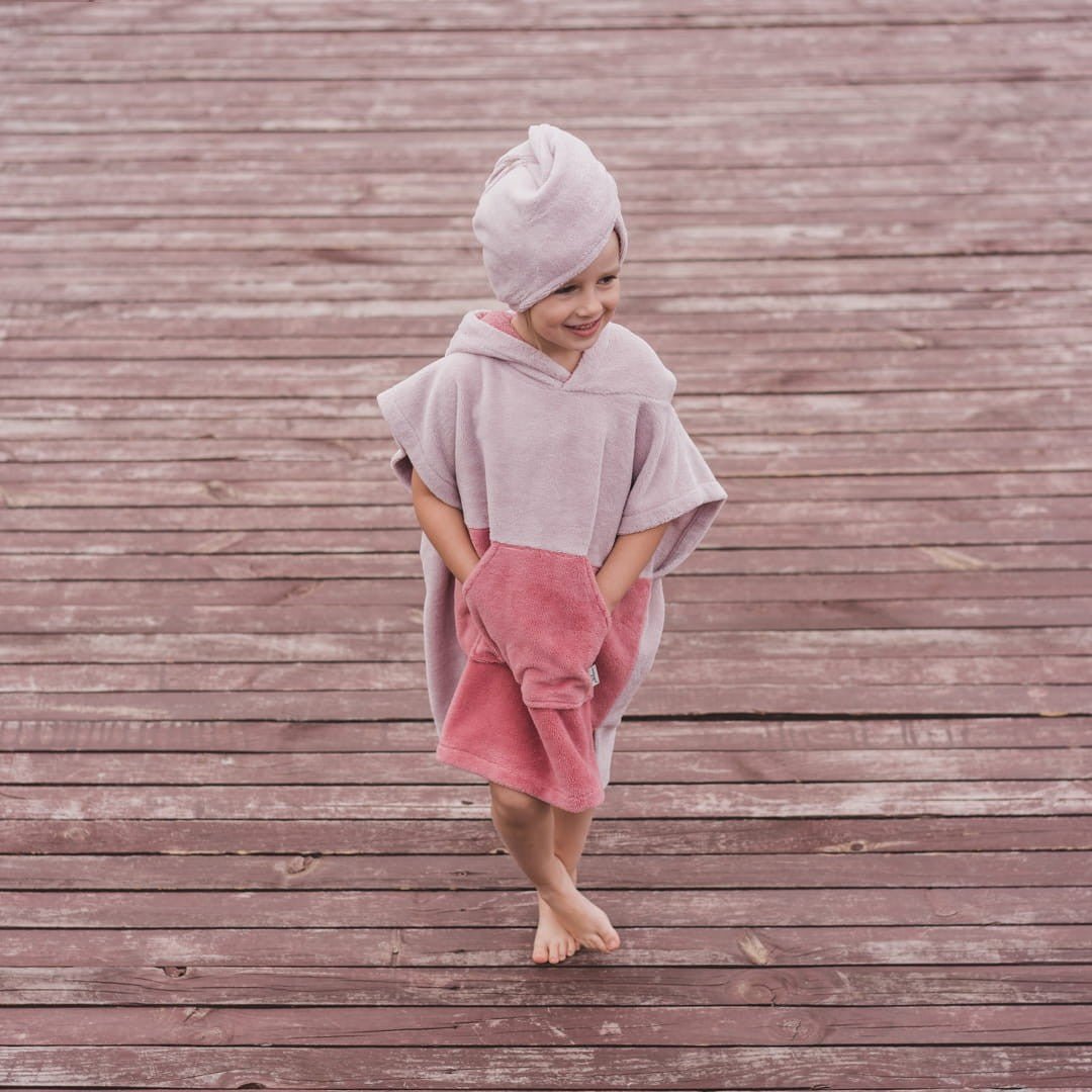 Surfbunny Kids Bath Poncho - Pink - Kindeco