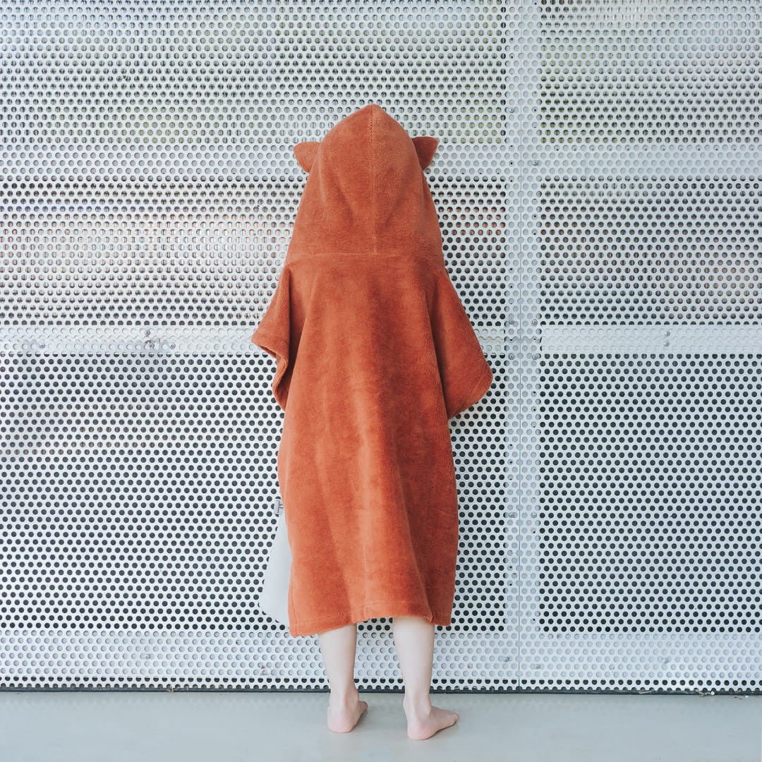 Surffoxy Kids Bath Poncho - Orange - Kindeco