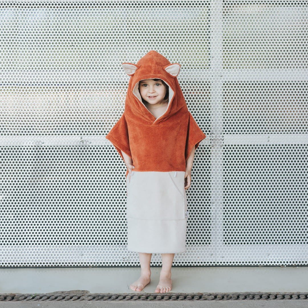 Surffoxy Kids Bath Poncho - Orange - Kindeco