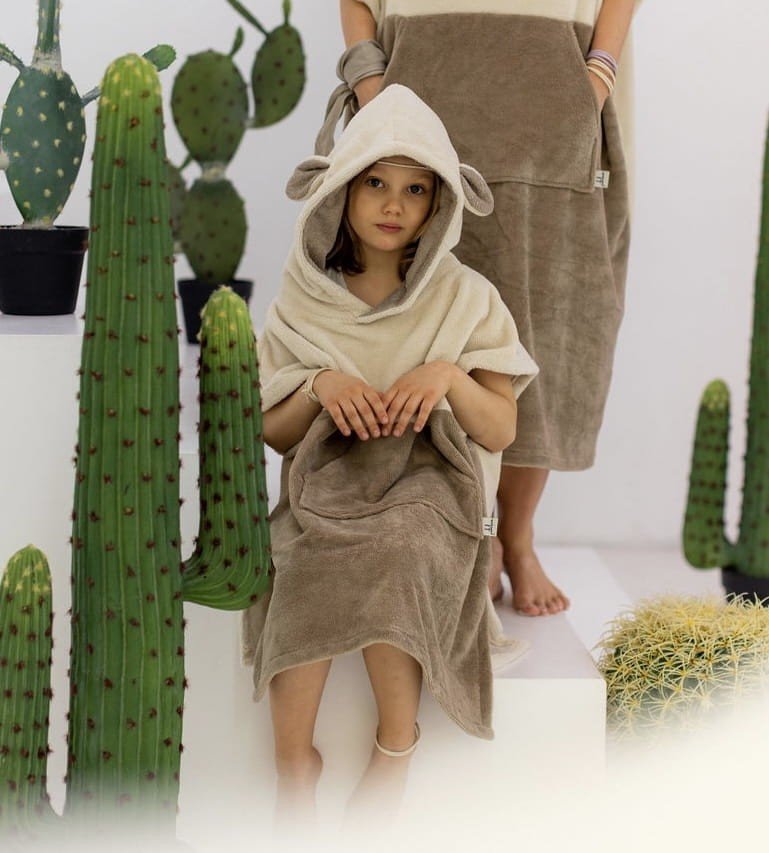 Surfsheep Kids Bath Poncho - Beige - Kindeco