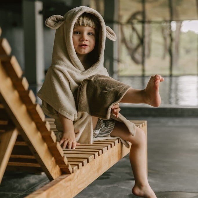 Surfsheep Kids Bath Poncho - Beige - Kindeco
