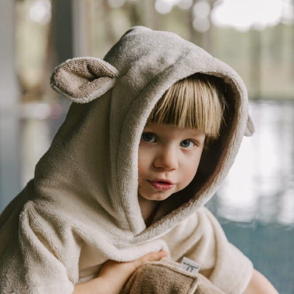 Surfsheep Kids Bath Poncho - Beige - Kindeco