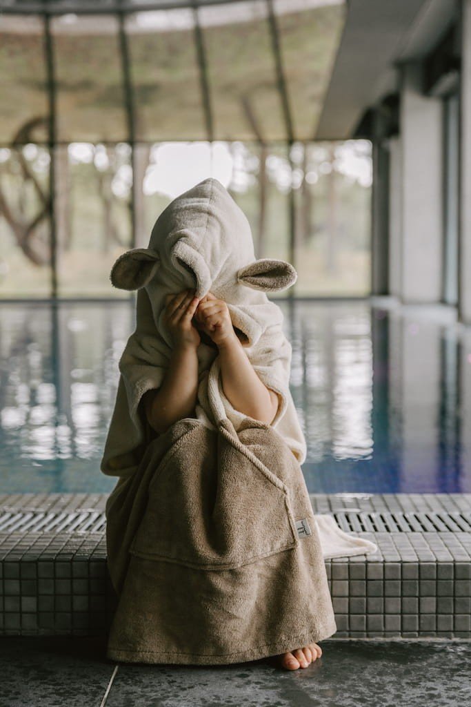 Surfsheep Kids Bath Poncho - Beige - Kindeco