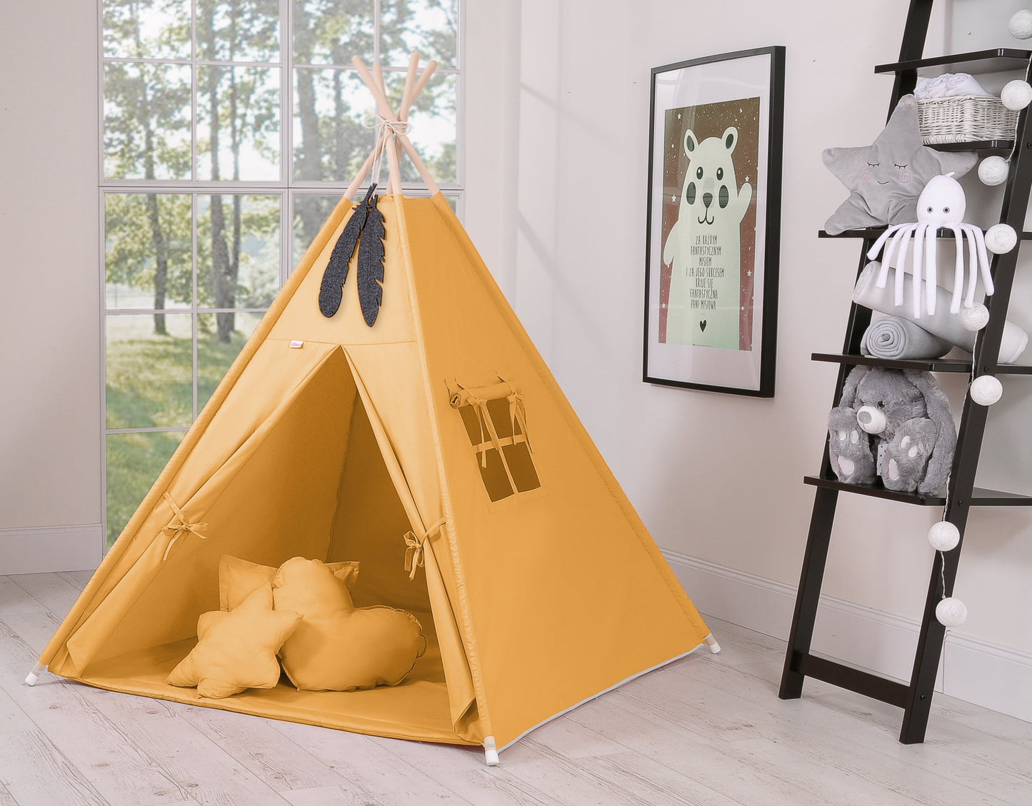 Teepee Tent for Kids – Honey Yellow - Kindeco