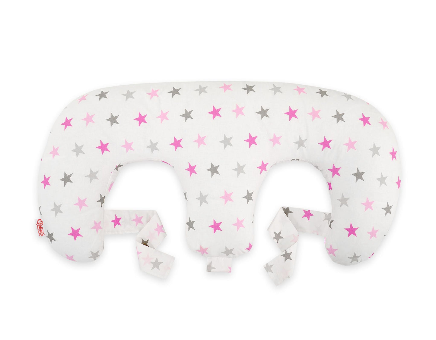 Twin Nursing Pillow - Grey - Pink Stars - Kindeco