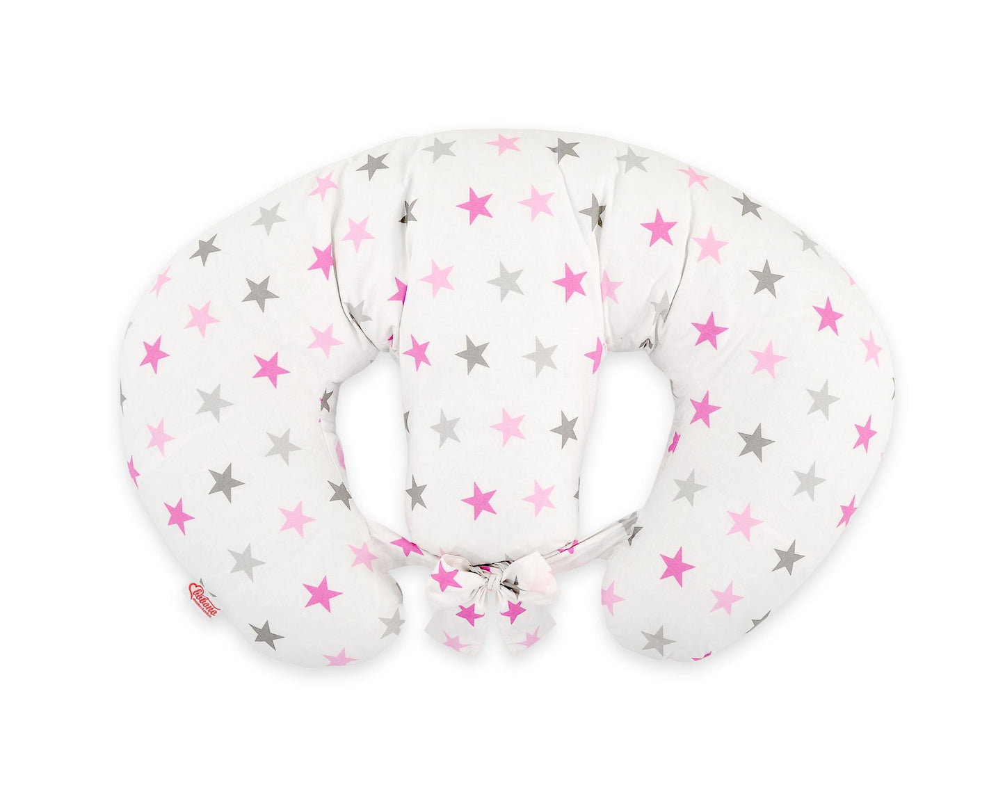Twin Nursing Pillow - Grey - Pink Stars - Kindeco
