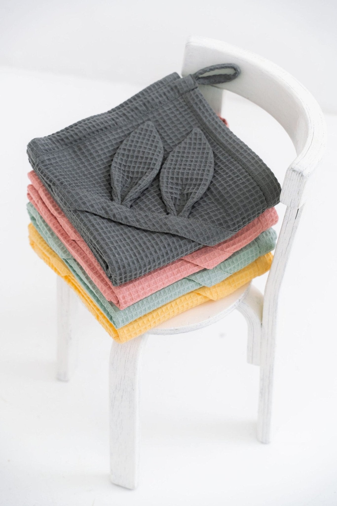 Waffle Fabric Towel with Bunny Ears - Kindeco