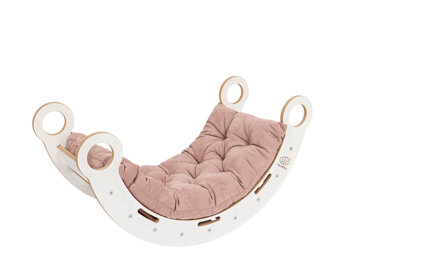 White Wooden Dream Rocker with Pillow and Slide - Medium - Kindeco