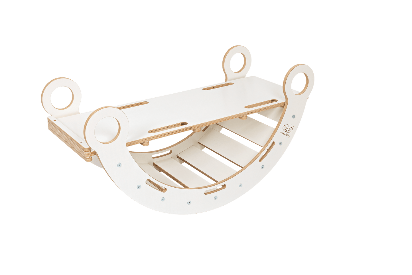 White Wooden Dream Rocker with Pillow and Slide - Small - Kindeco