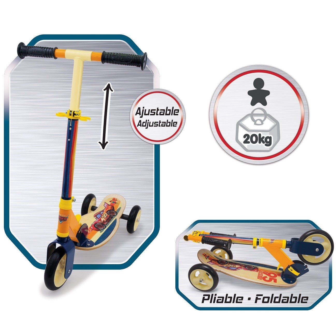 Wooden 3 - Wheel Scooter - Cars - Kindeco