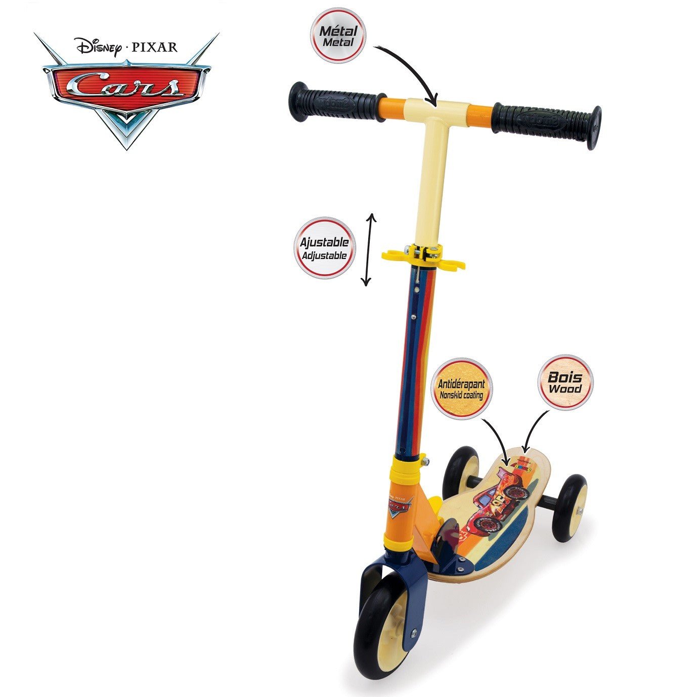 Wooden 3 - Wheel Scooter - Cars - Kindeco
