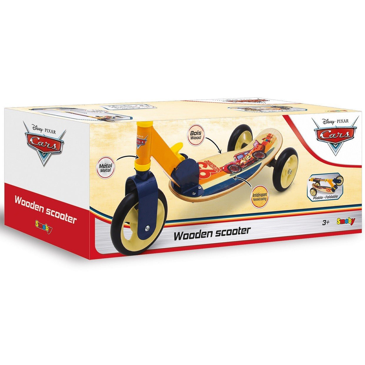 Wooden 3 - Wheel Scooter - Cars - Kindeco
