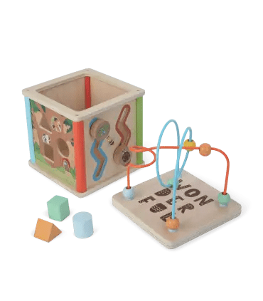 Wooden Activity Cube 15cm - Kindeco