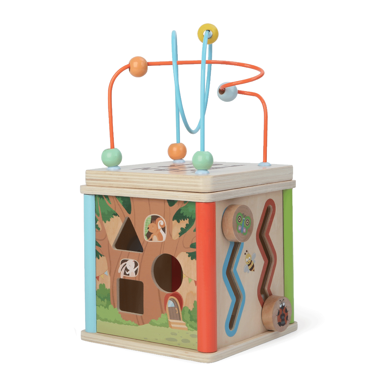 Wooden Activity Cube 15cm - Kindeco
