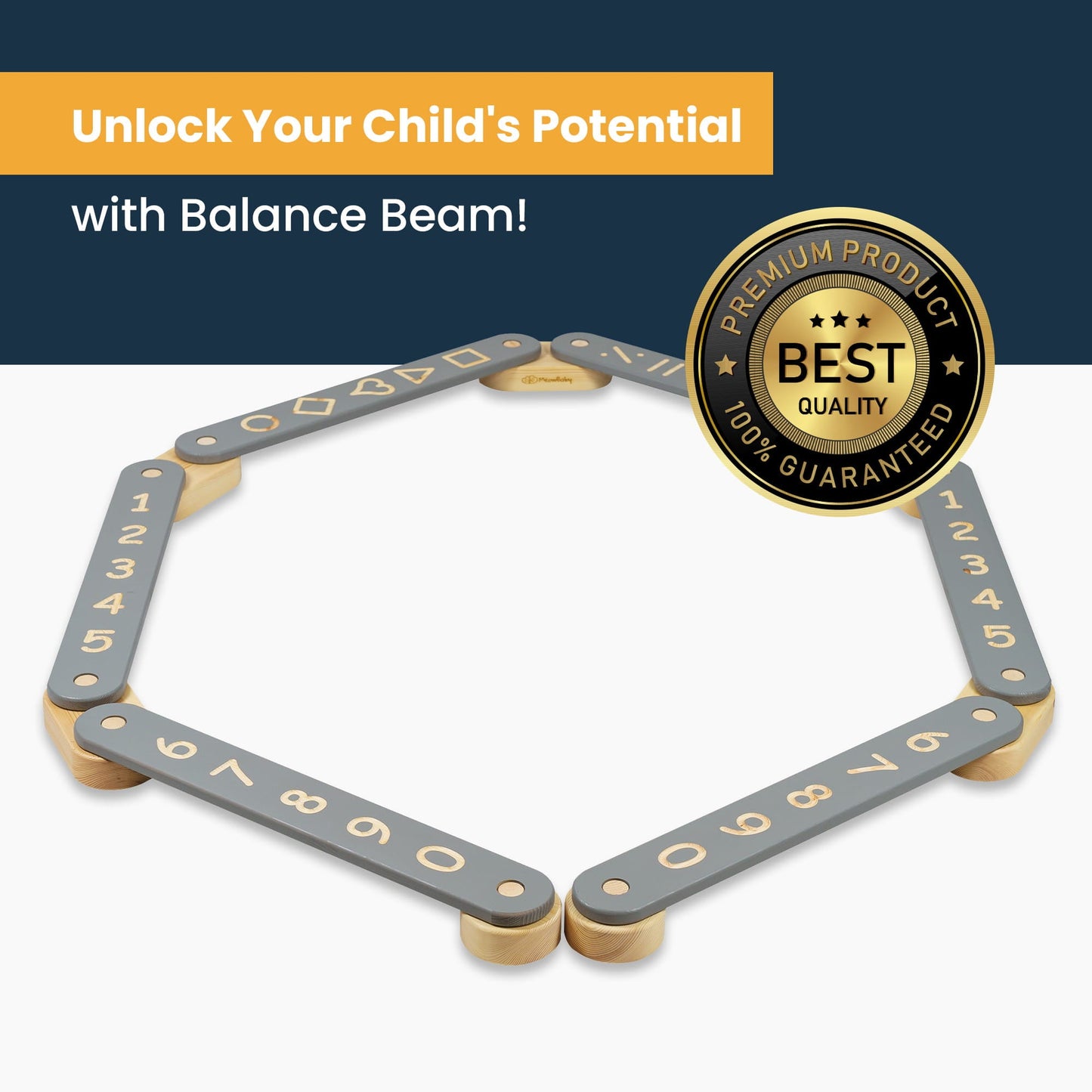 Wooden Balance Beam - 4 Elements - Kindeco