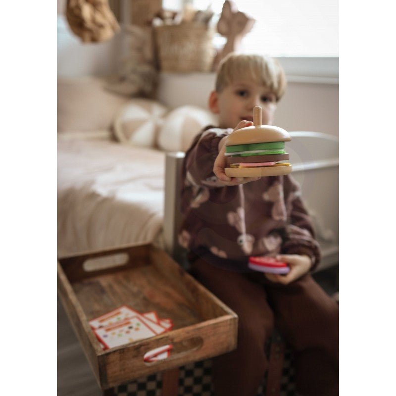 Wooden Burger Restaurant Puzzle - 15 pcs - Kindeco