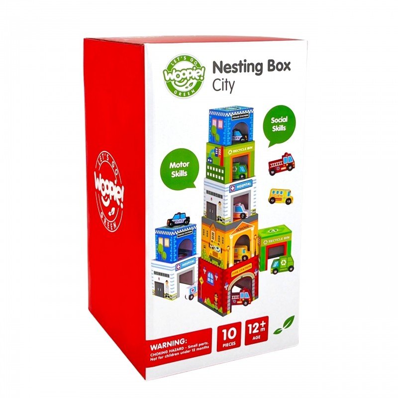 Wooden City Vehicles Puzzle Cubes - Kindeco