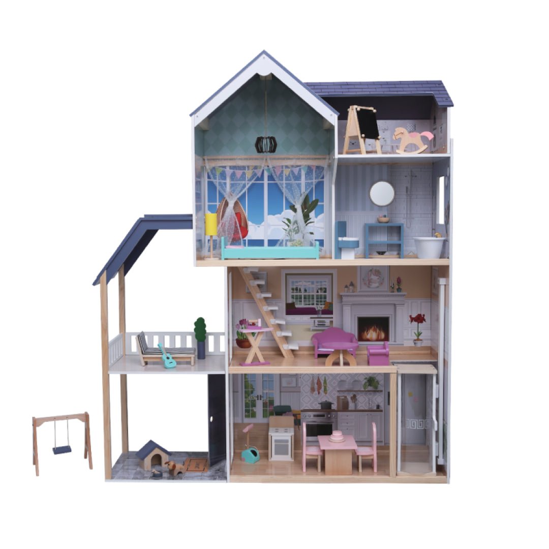Wooden Dollhouse Crystal with LED Lights - Kindeco