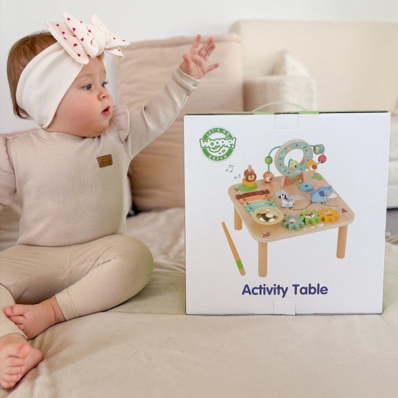 Wooden Educational 5 - in - 1 Activity Table - Kindeco