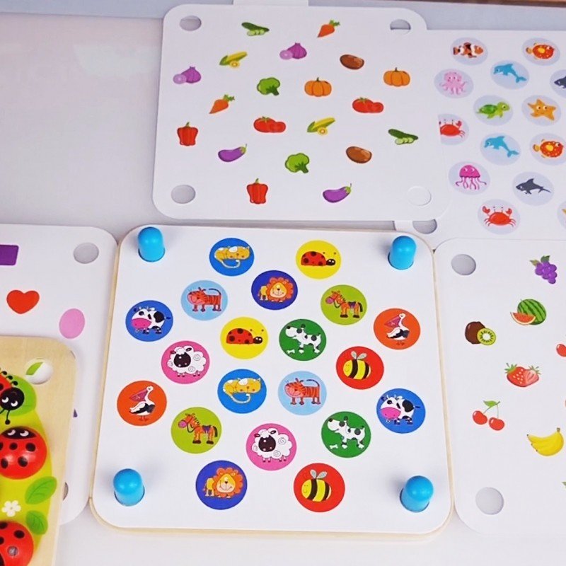 Wooden Educational Memory Puzzle - Ladybugs - Kindeco