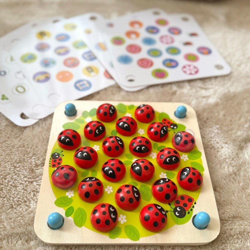Wooden Educational Memory Puzzle - Ladybugs - Kindeco
