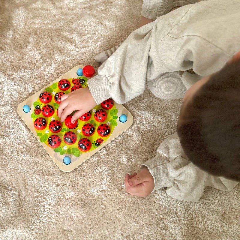 Wooden Educational Memory Puzzle - Ladybugs - Kindeco